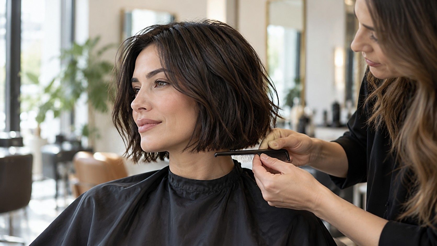 Comparing bob haircut lengths before a salon visit