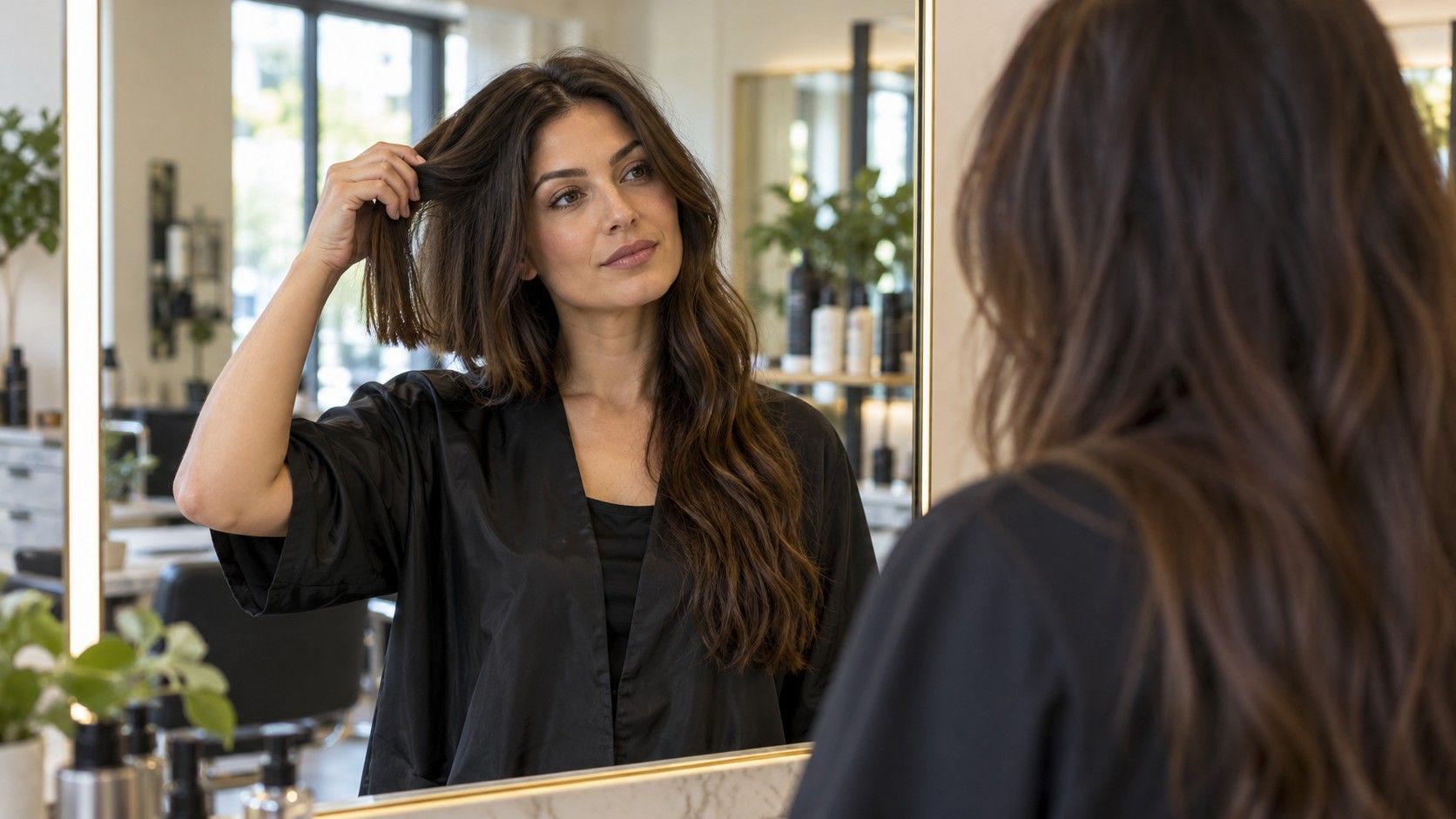 Comparing short and long hairstyles in a virtual try-on